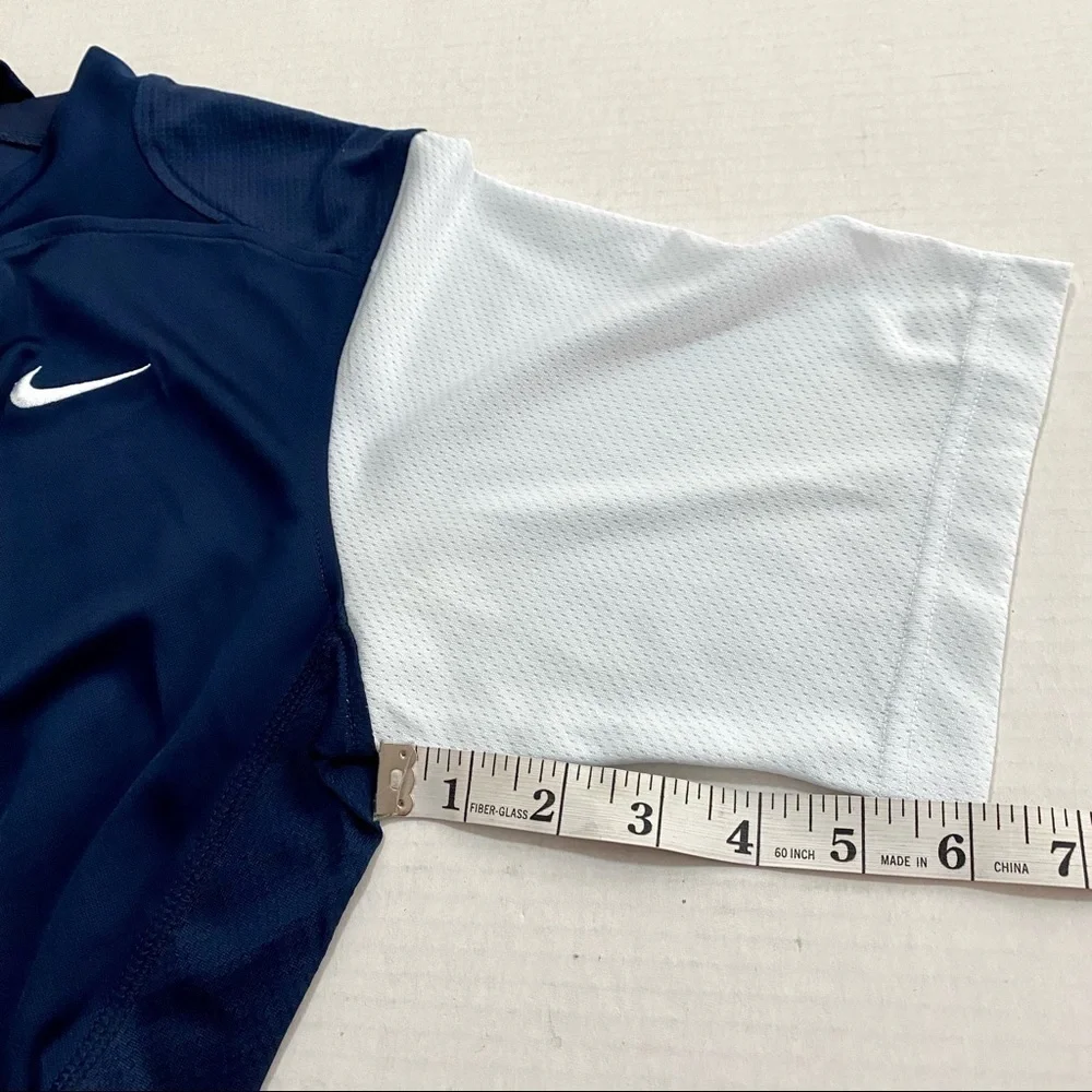 Blue White Nike Dri-Fit Team Athletic Jersey Shirt Large V-Neck Sport Jersey